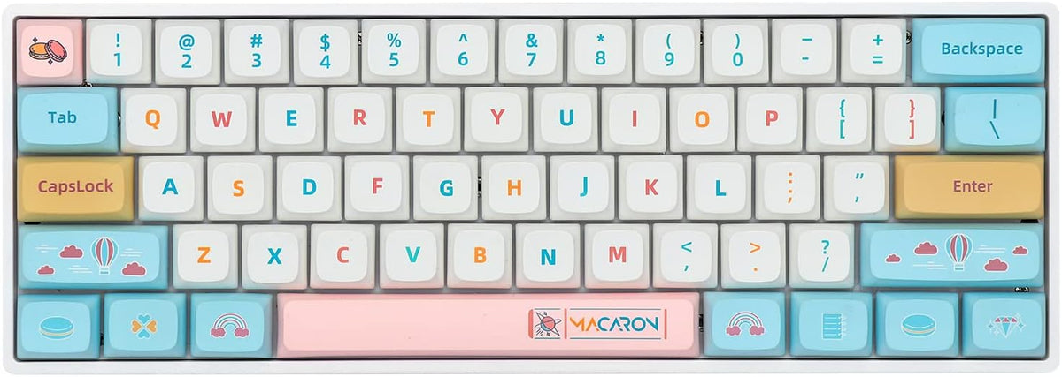 61 Keys 60% Hot Swappable Mechanical Gaming Keyboard with RGB Backlit, Water-Resistant, Type-C Cable D7308