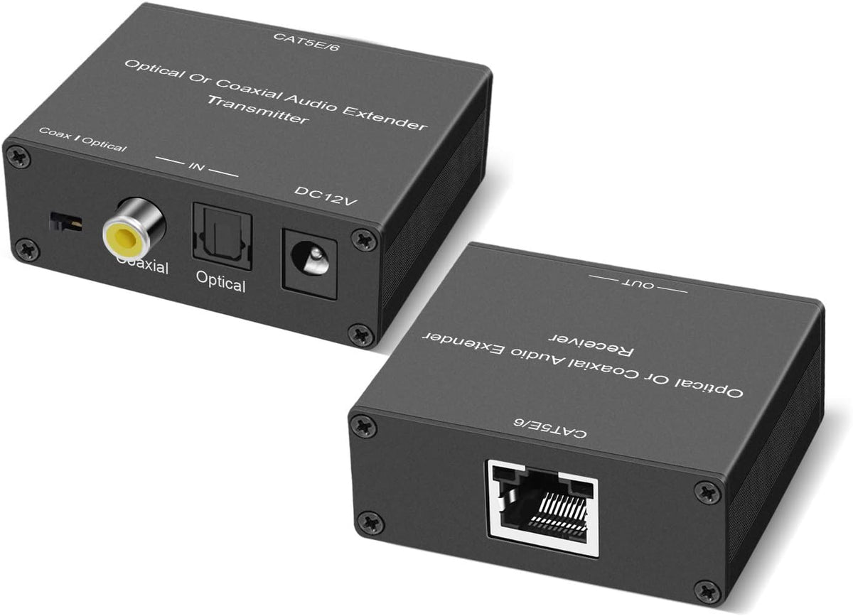 Digital Optical/Coaxial Audio Extender Over Cat5e/6 Cable up to 500’ H495875