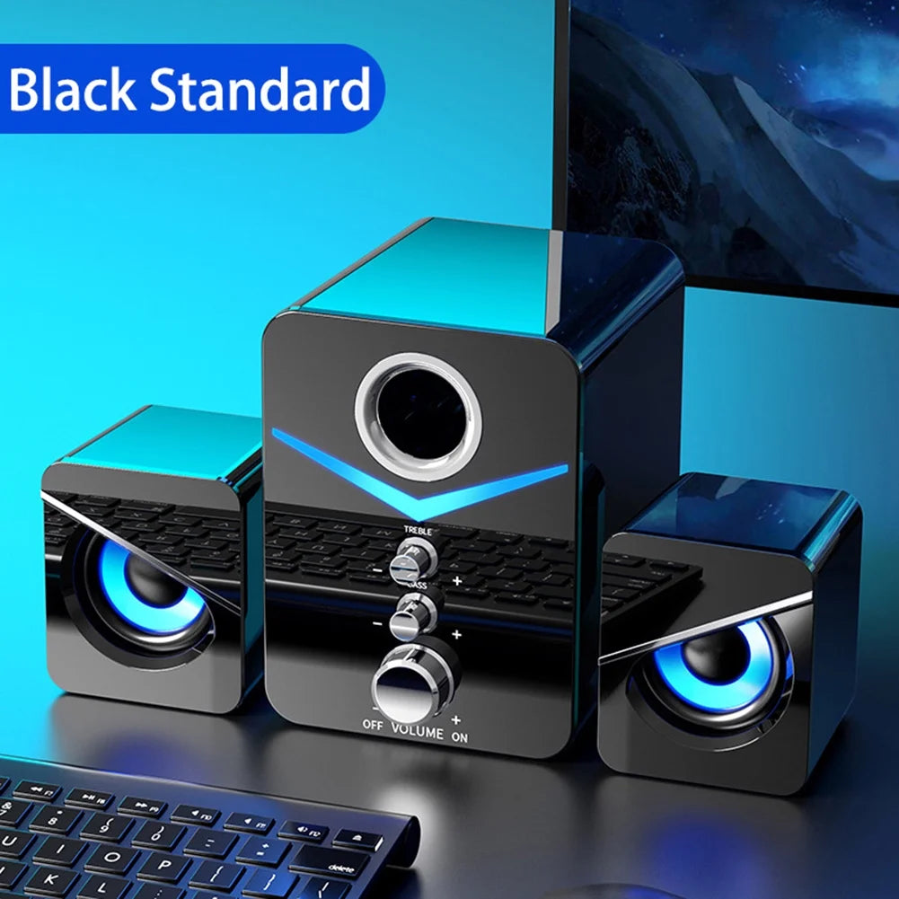Black USB-Powered 2.1 Mini Multimedia Speakers System, Set of 3 E5911