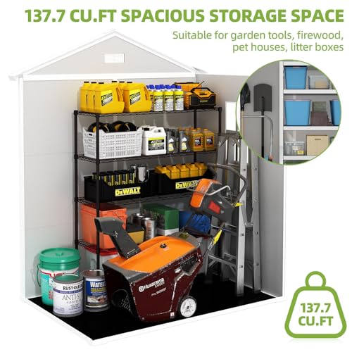 Outdoor Resin Storage Shed with Floor (6 * 4.4 FT) F135680