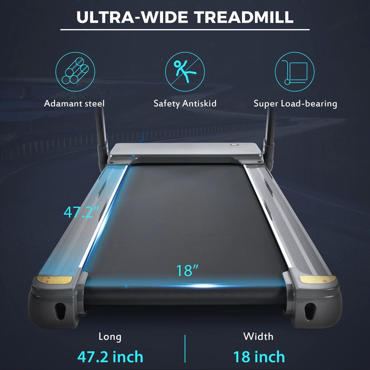 Folding Treadmill 300 lb+ Capacity 3.5 HP Black A9923