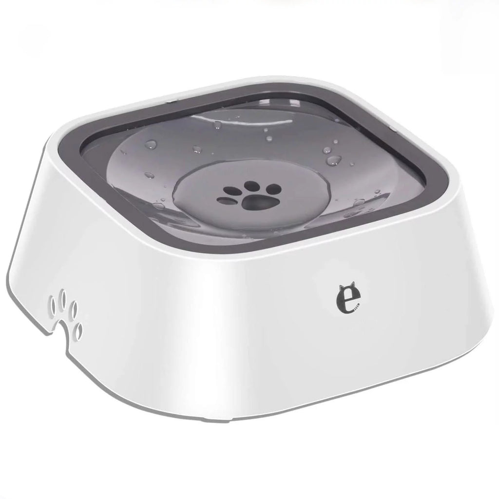 35OZ No-Spill Slow Water Feeder Dog Bowl GREY H4569