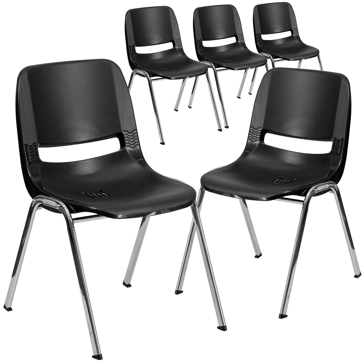 Black Stack Chair with Chrome Frame Z30250