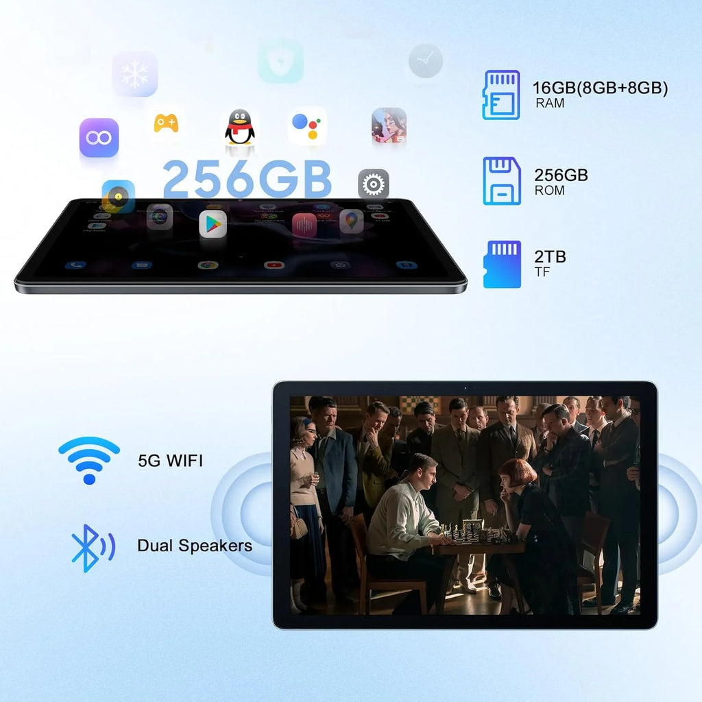 10 inch Tablet 64GB ROM 8GB RAM Android 13 Gray X8221