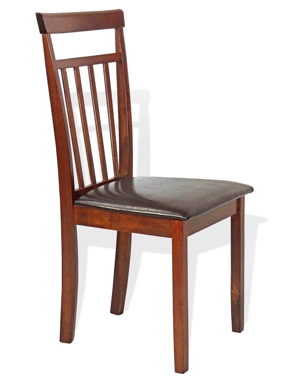 5 Pcs Rectangular Table 3 Wooden Chairs Bench Medium Brown C23127