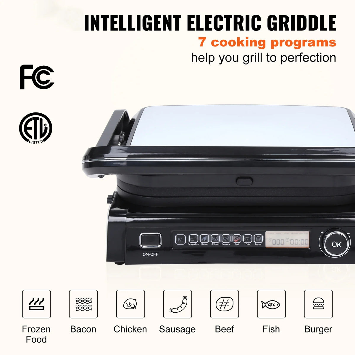 14.4" Commercial Electric Countertop Griddle Hot Plate 1.8KW BBQ Grill W55151