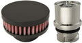 Billet Baffled Valve Cover Breather Oil Cap Flat Black Pack of 2 Y51479