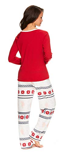 Womens Long Sleeve Shirt and Pajama Pants Sleepwear Set M342429