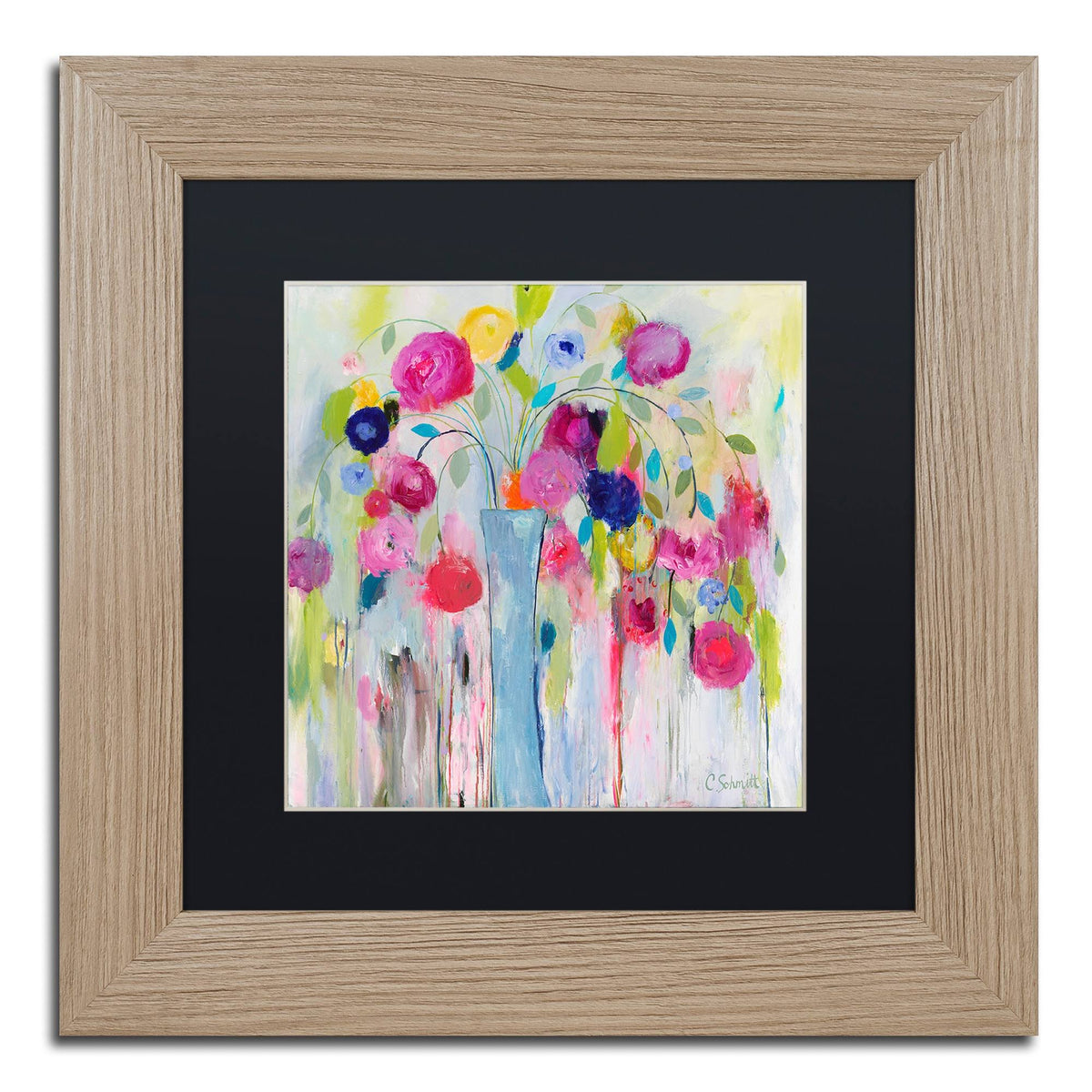 Joie De Vivre Black Matte Birch Frame 16x16-Inch N2198
