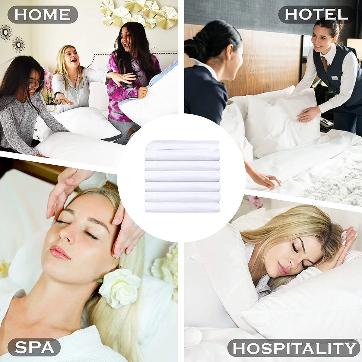 Twin Flat Sheet 66X108 inches Pack of 24 Bright White Cotton Rich U3566