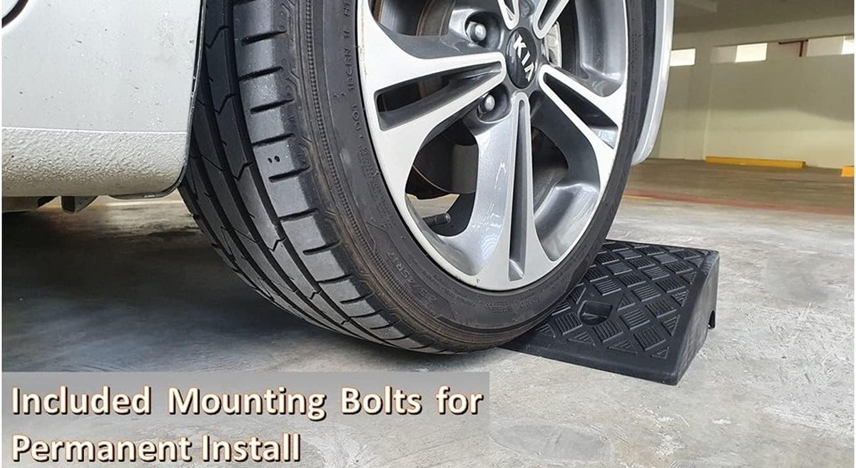 Portable Plastic Curb Ramp 2 PC Heavy Duty Lightweight Threshold Ramp with 4 Mounting Bolts L3322