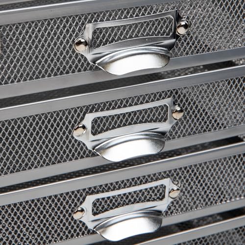 10-Drawer Metal Mesh Desk Organizer, Silver Q367685