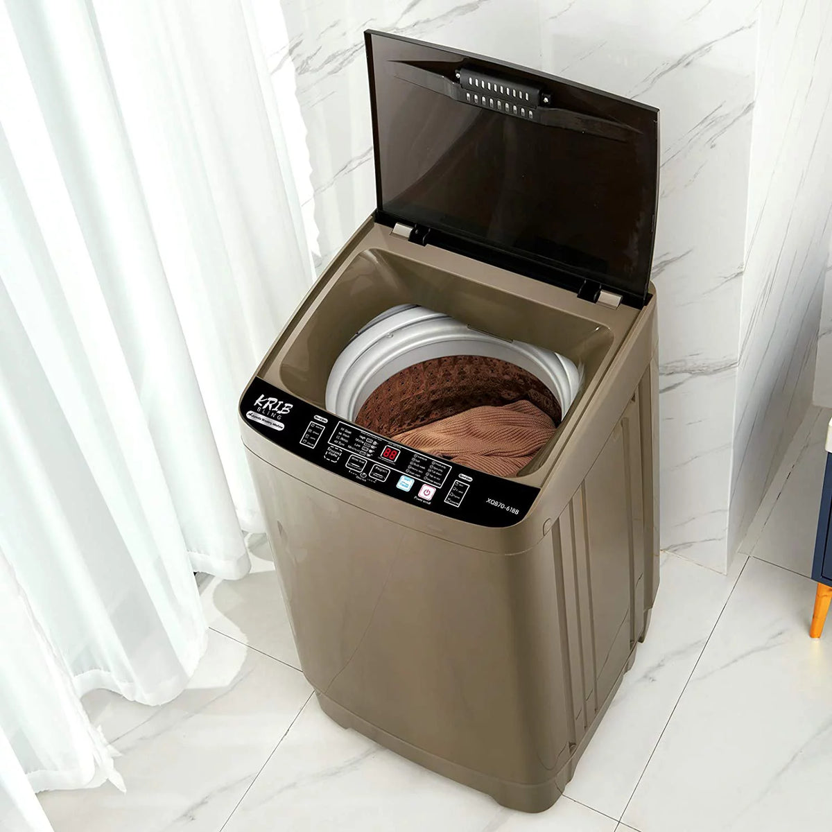 15.6 lbs Portable Compact Washing Machine with Drain Pump C7969