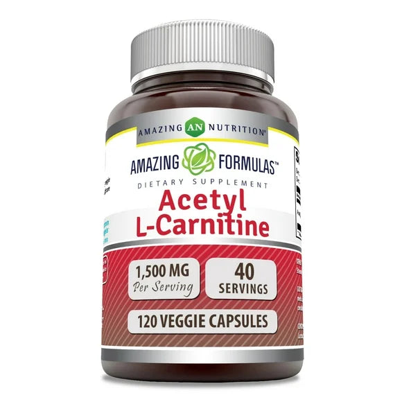 1500 Mg Acetyl L-Carnitine Veggie Capsules Supplement W58781