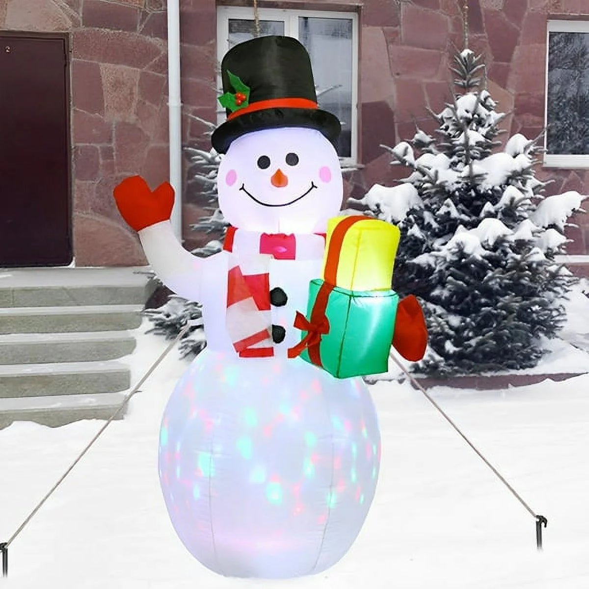 Snowman Christmas Inflatables with Rotating LED Lights F95545