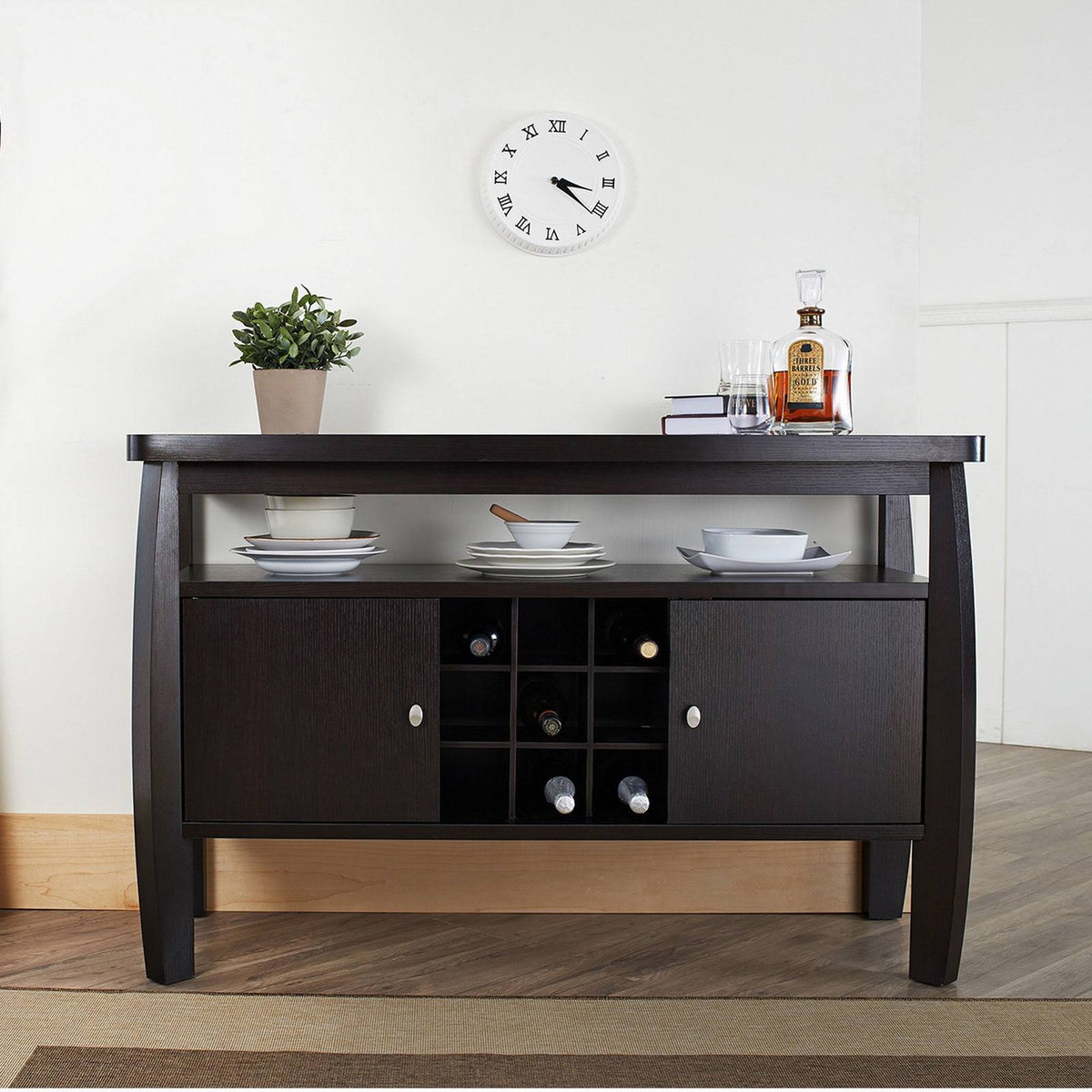 Dark Espresso Buffet Table Q712