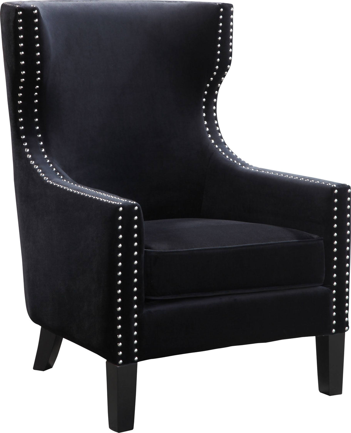 Black Velvet Arm Chair N21230