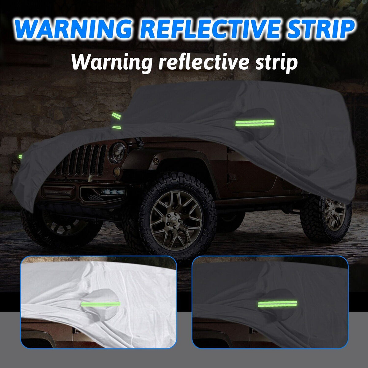Silver Waterproof Full Car Cover for Jeep Wrangler 2 Door P214