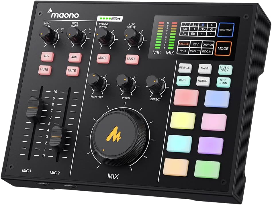 Audio Interface with DJ Mixer and Sound Card M66383