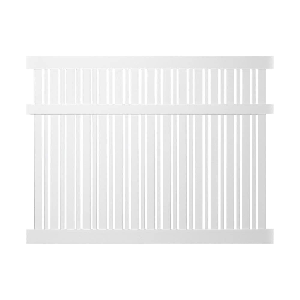White Vinyl Semi-Privacy Fence Panel Kit J881817