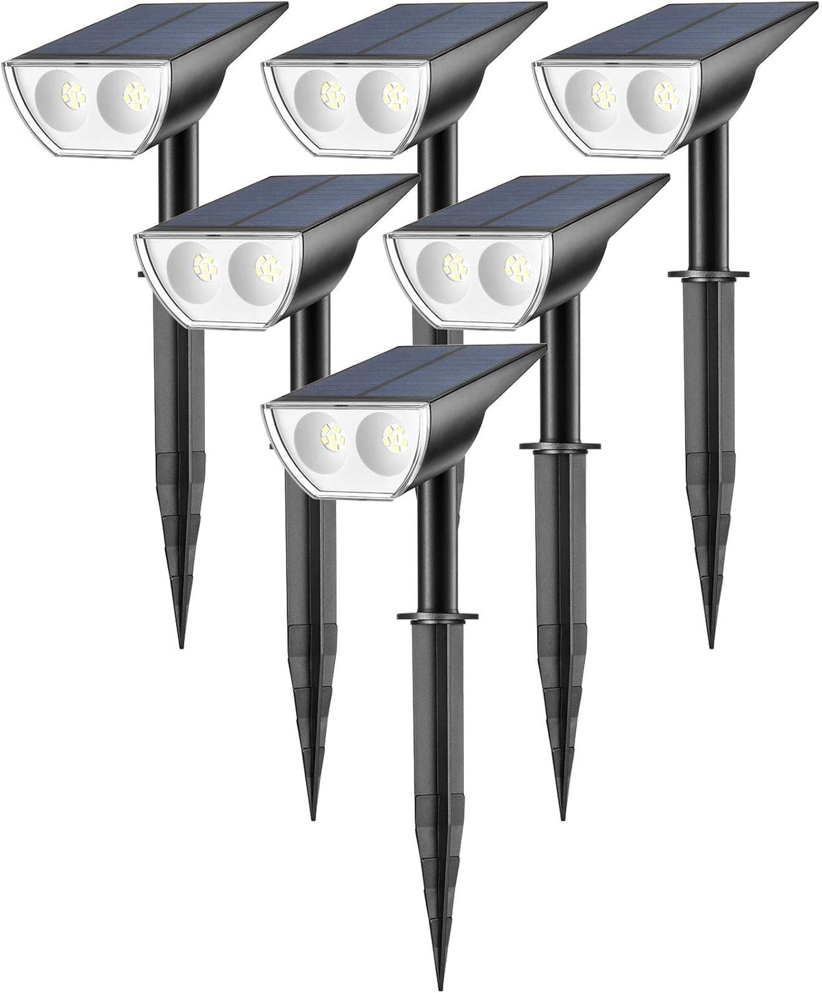 12 LED Solar Powered Landscape Spotlights, IP67 Waterproof, 6 Pack, Cool White K24728