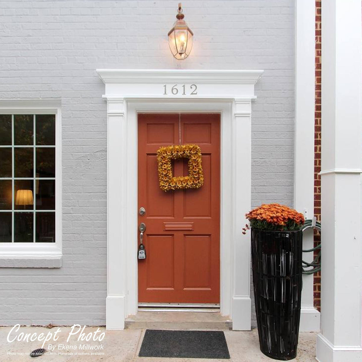 5x22W x 102x22H x 2x22P Raised Panel PVC Pilaster with Standard Capital and Base (Pair) Y370214