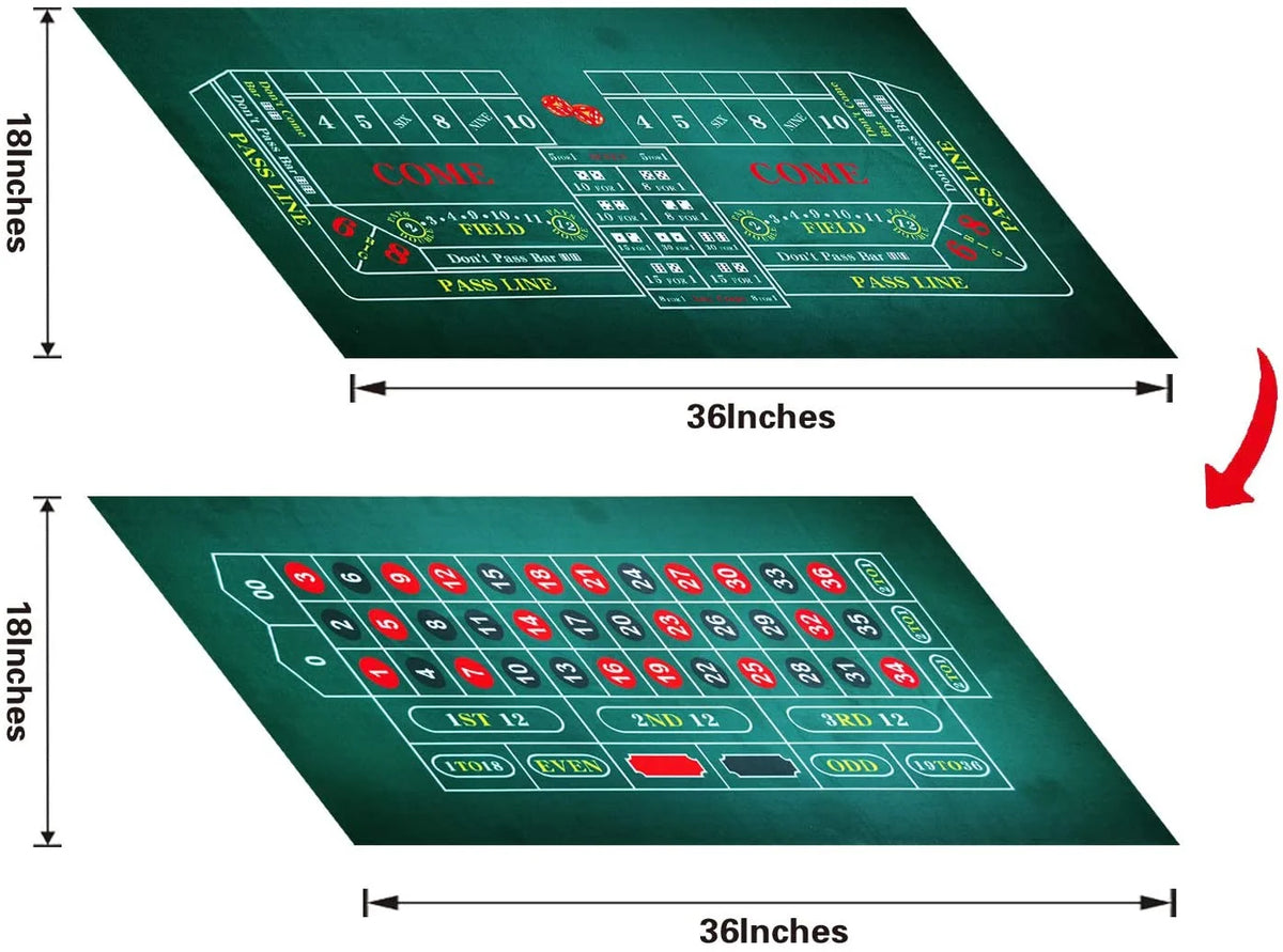 36x18 inch Double Sides Flannel Gambling Tablecloth X25566