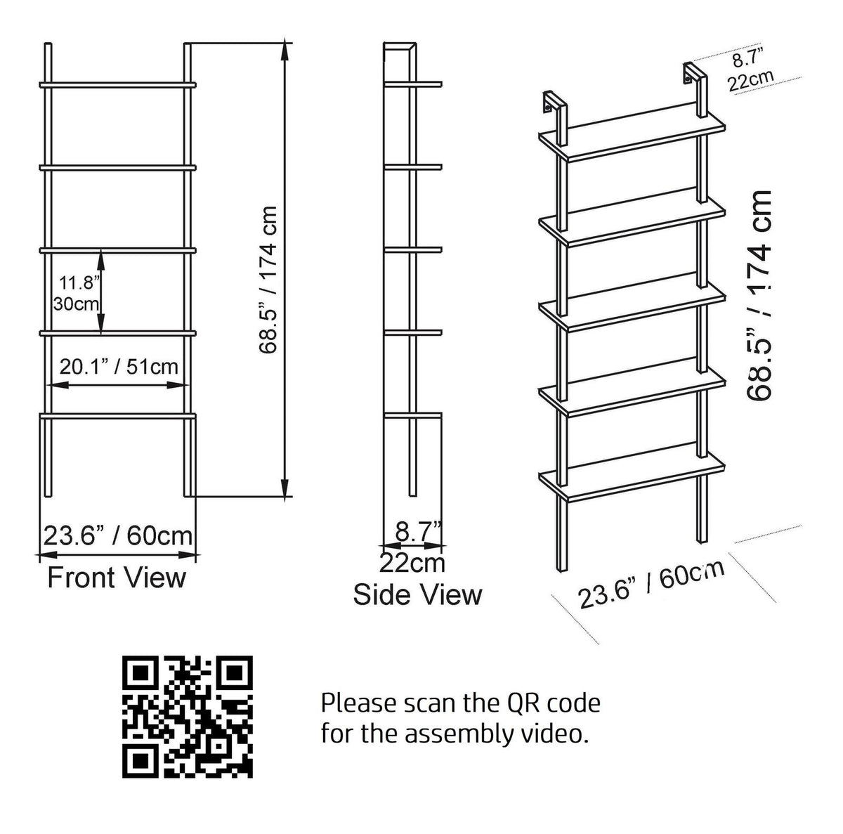 Tall Metal Wood Bookcase D720115