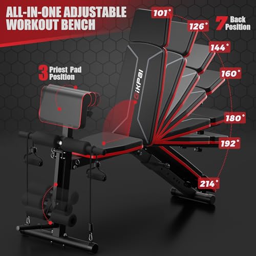 Adjustable Weight Bench with Leg Extension and Preacher Pad R350