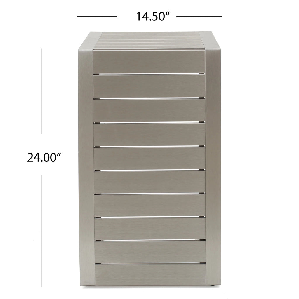Gray Aluminum Outdoor Club Chairs with Side Table U8540