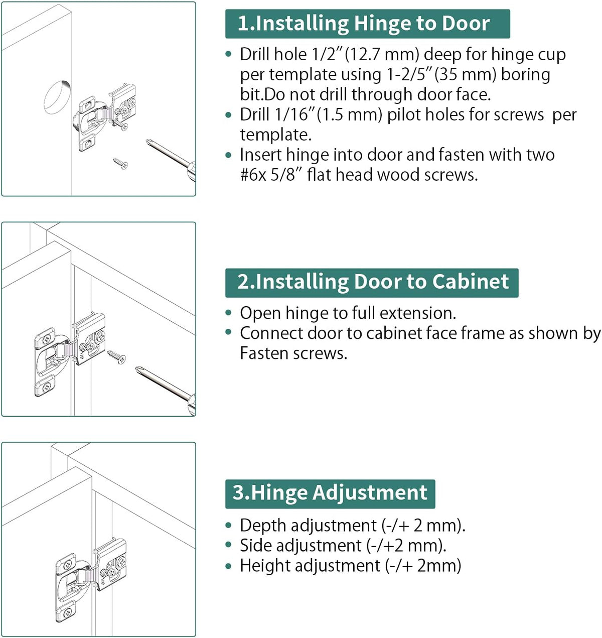 10 Pack Soft Close Cabinet Hinges, 1/2 Inch Overlay, Satin Nickel J83480
