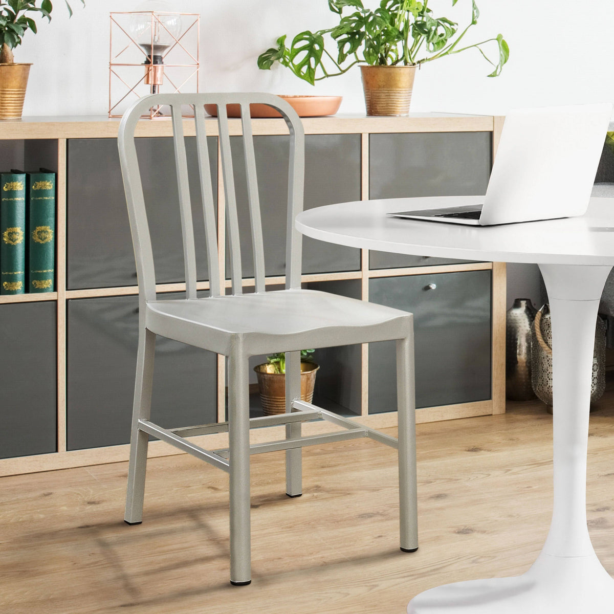 Grey Metal Side Chairs (Set of 2) G55247