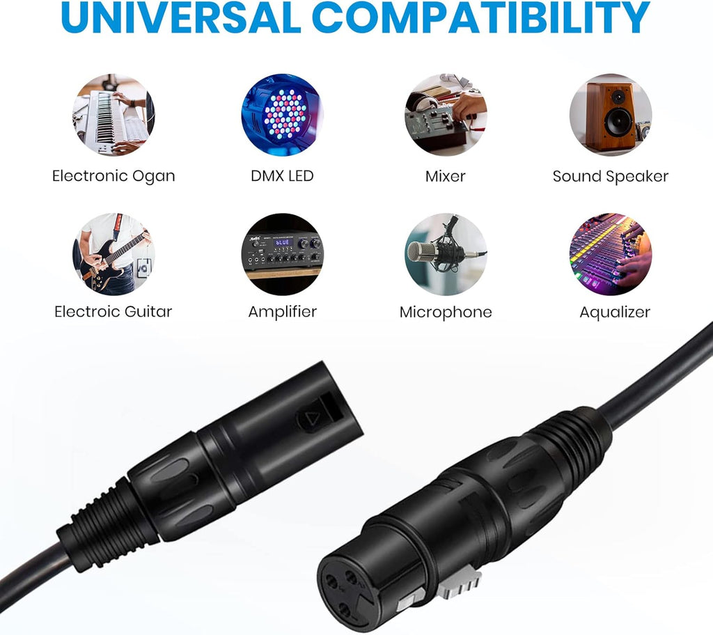 Black 25ft XLR Microphone Cable 3-Pack L783