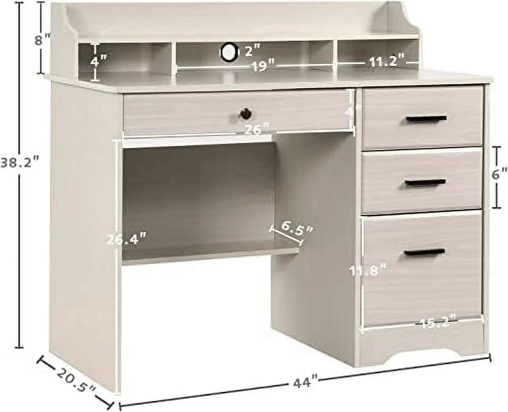 Computer Desk with 4 Drawers and Hutch Z26811