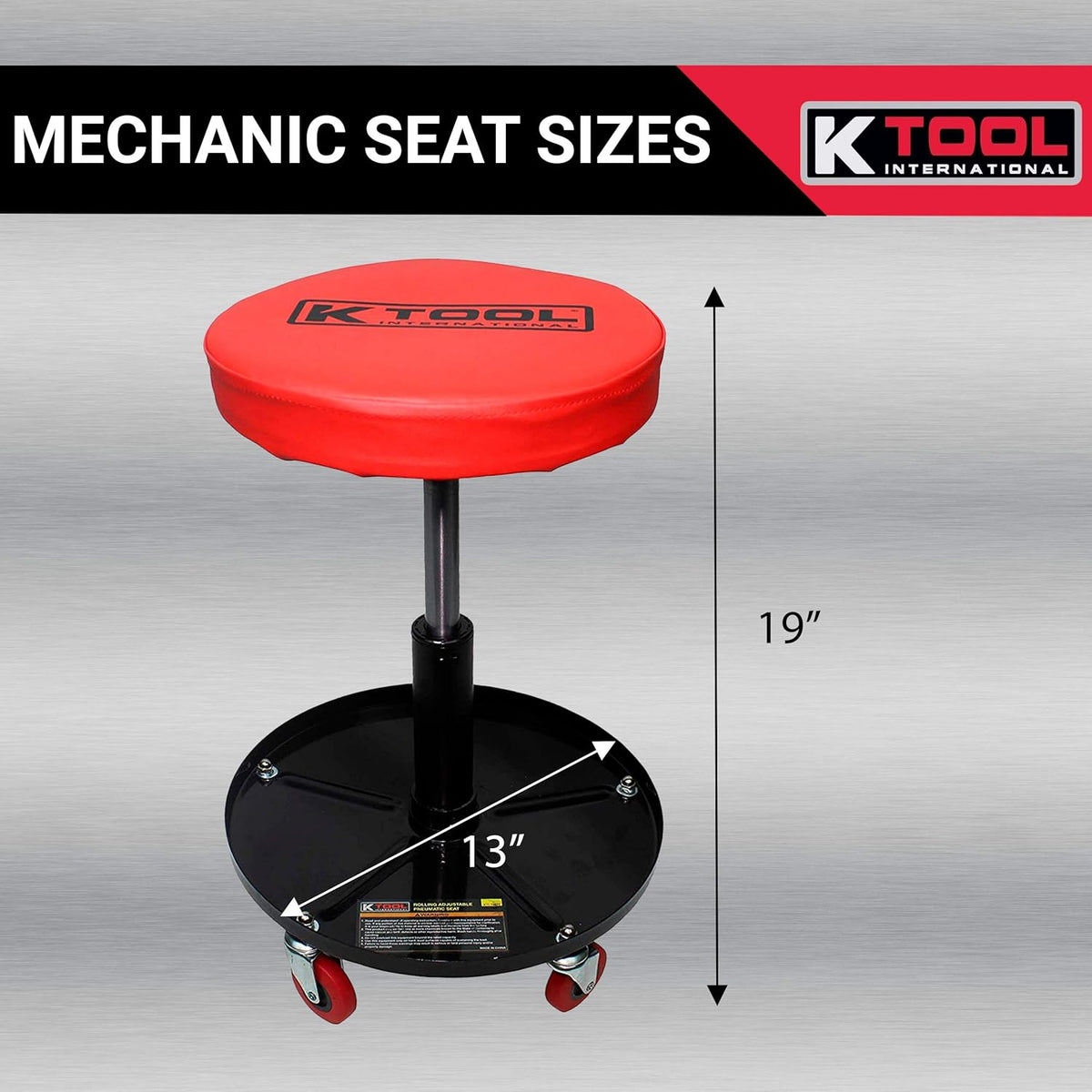 Adjustable Rolling Mechanic Seat with Pneumatic Lift, Padded Seat, Pack of 2 V39692