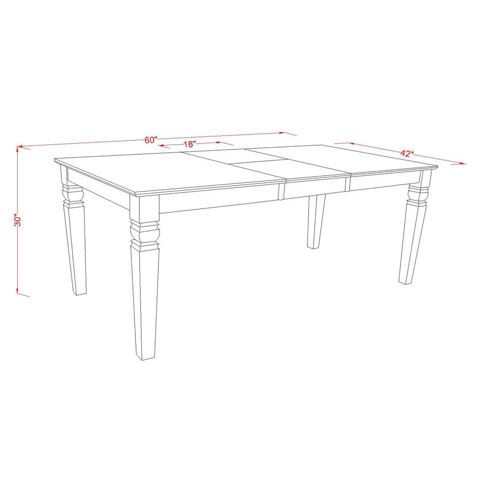 42" Rectangular Wood Dining Table Q7185