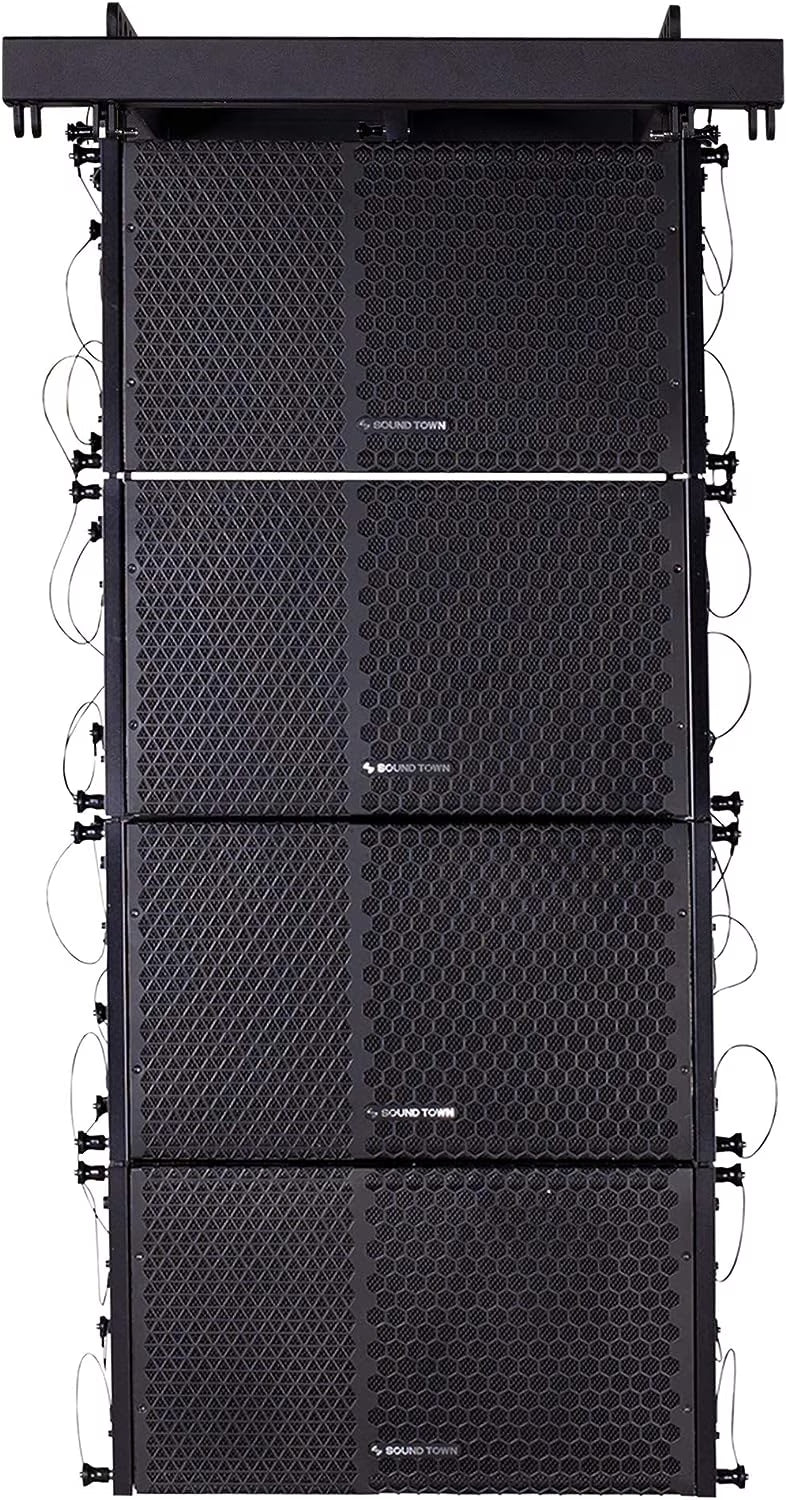 600W Line Array Speaker System with Four 10-inch Passive Speakers, Black U325209