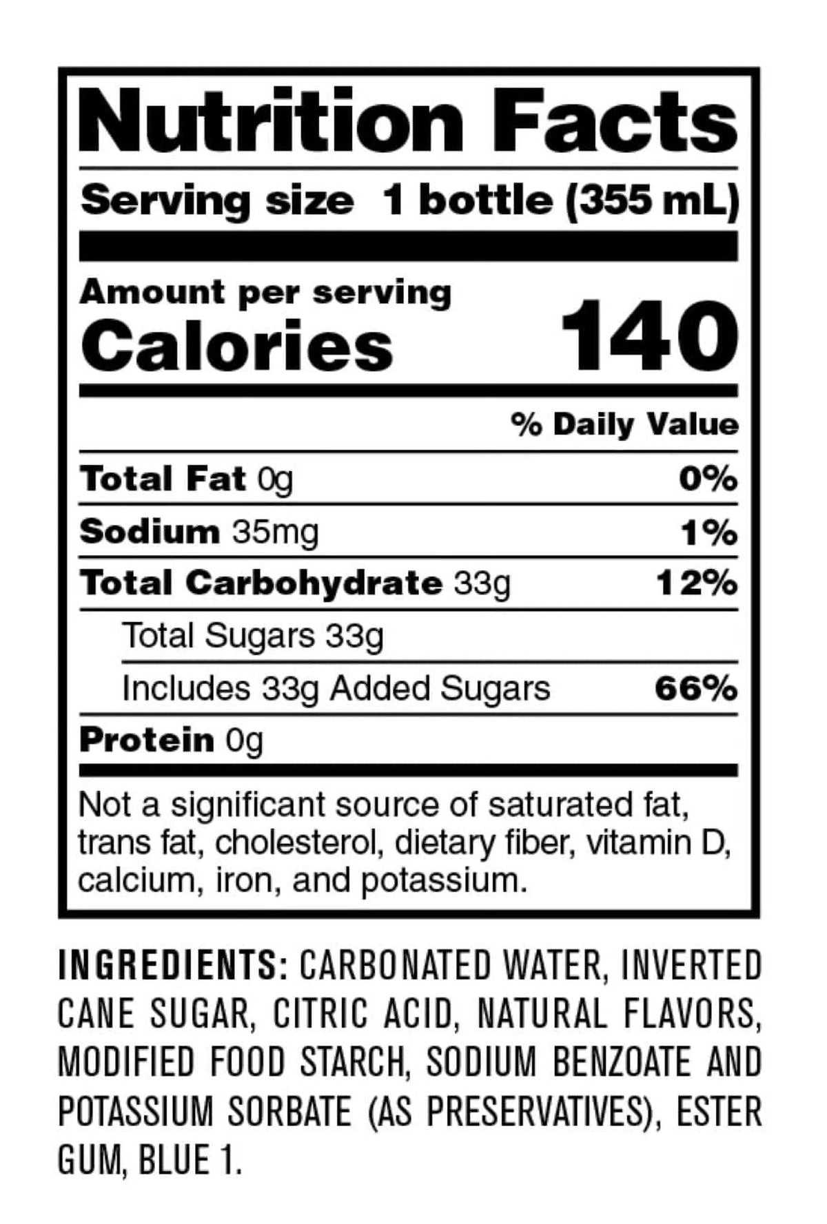 Berry Lemonade Soda 12 Oz Glass Bottle T69591