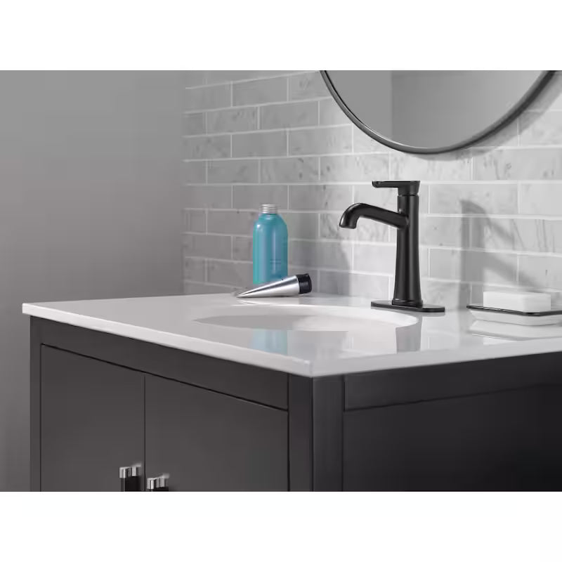 Single Handle Single Hole Matte Black Bathroom Faucet N244935