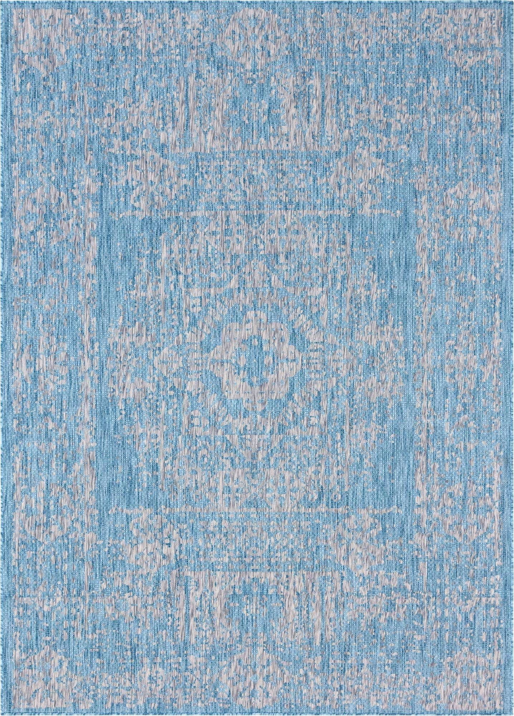 Light Aqua/Gray 9' x 12' Rectangle Traditional Rug W26126