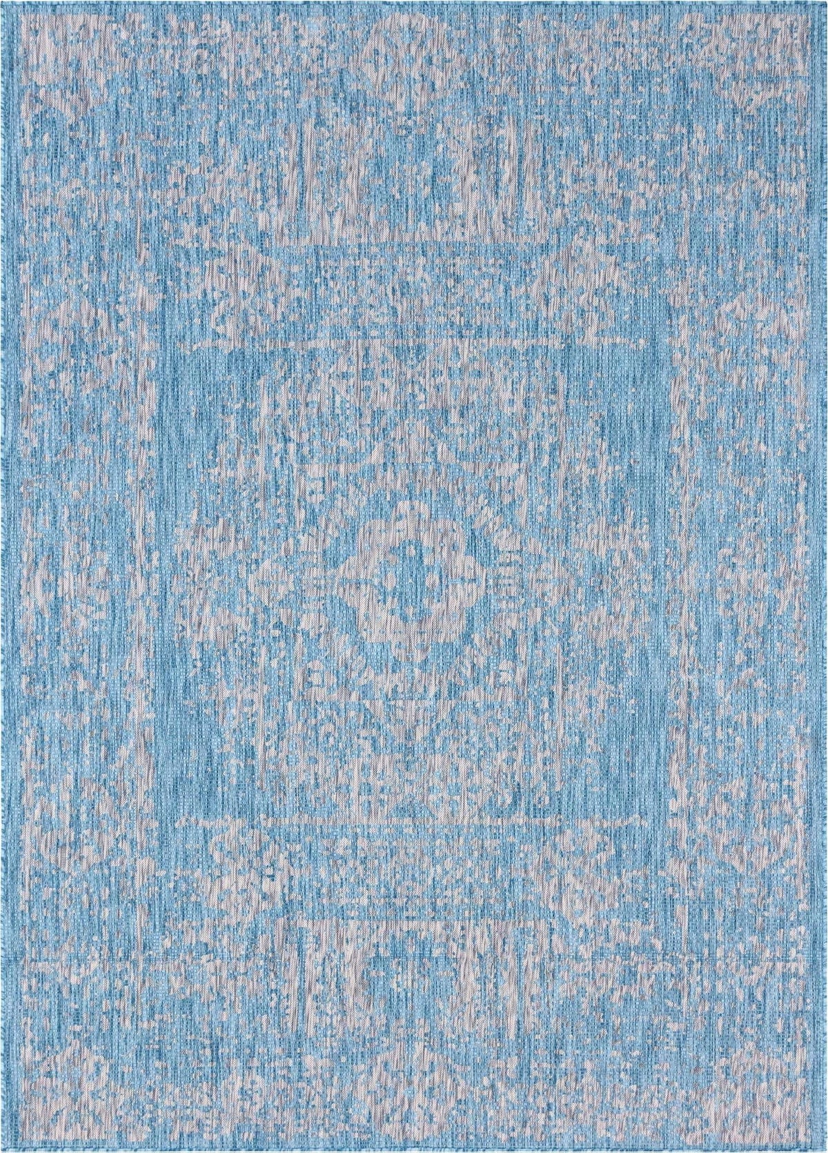 Light Aqua/Gray 9' x 12' Rectangle Traditional Rug W26126