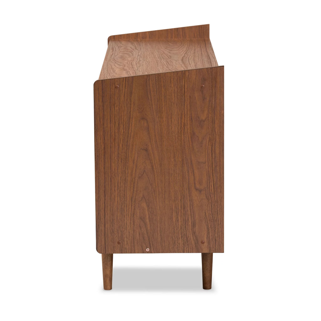 Walnut Brown and Grey Gradient Wood 2-Door Sideboard Buffet P4439