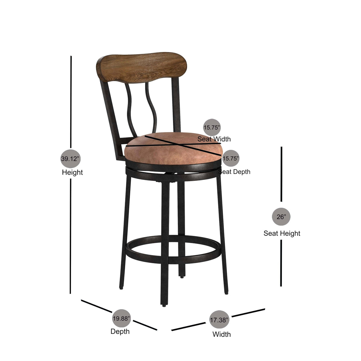 Metal Swivel Counter Stool V17986
