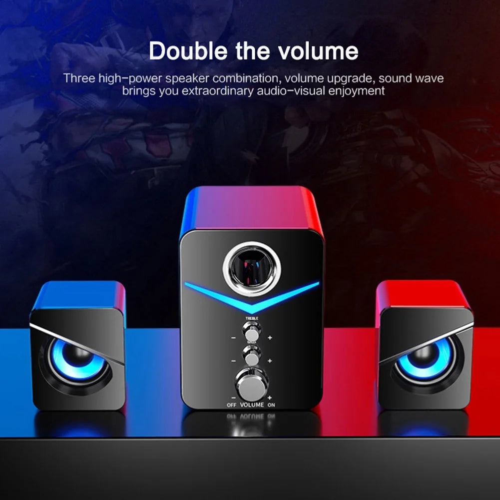 Black USB-Powered 2.1 Mini Multimedia Speakers System, Set of 3 E5911