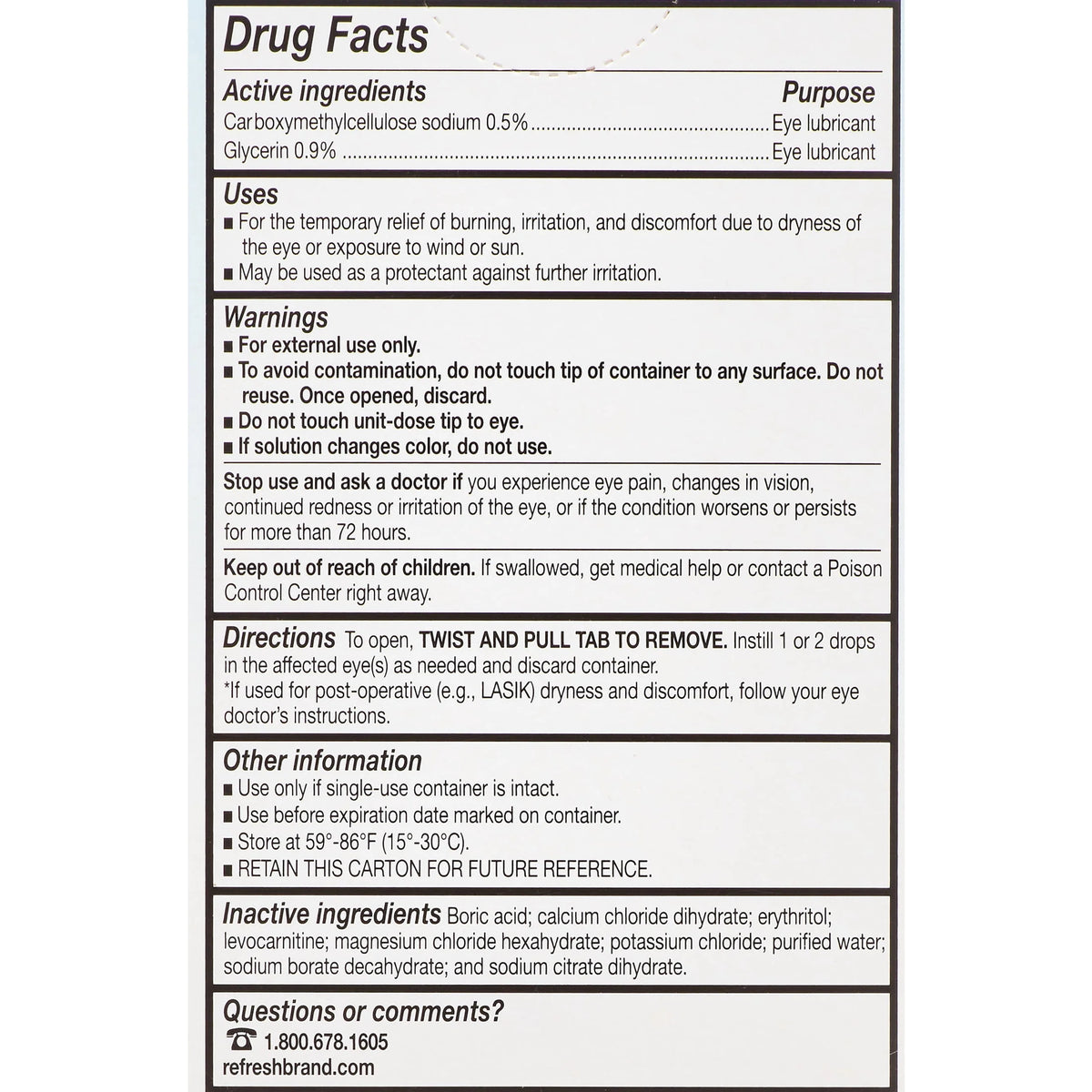 60 Count 0.4 ml Lubricant Eye Drops C790
