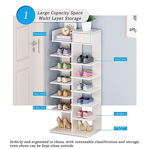 8 Tiers Vertical Narrow Shoe Rack L614