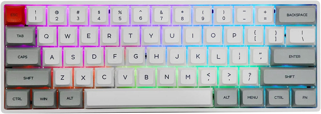 61 Keys 60% Hot Swappable Mechanical Gaming Keyboard with RGB Backlit, Water-Resistant, Type-C Cable D7308