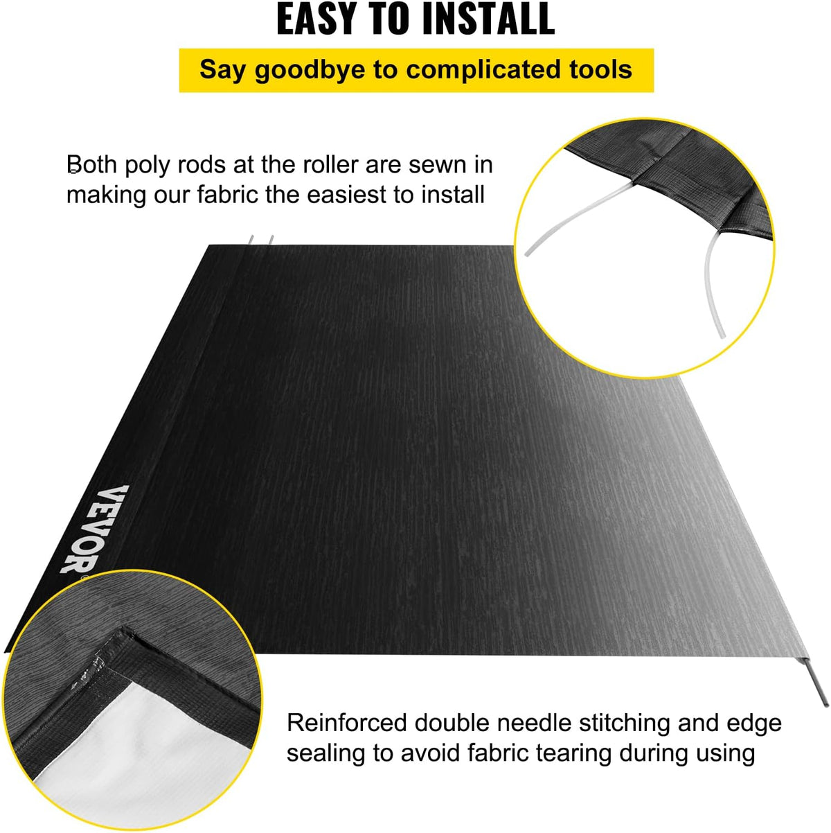 Charcoal 18 FT Vinyl RV Awning Replacement Fabric U97745