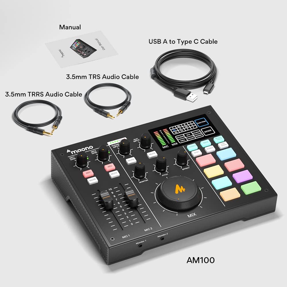 Audio Interface with DJ Mixer and Sound Card M66383