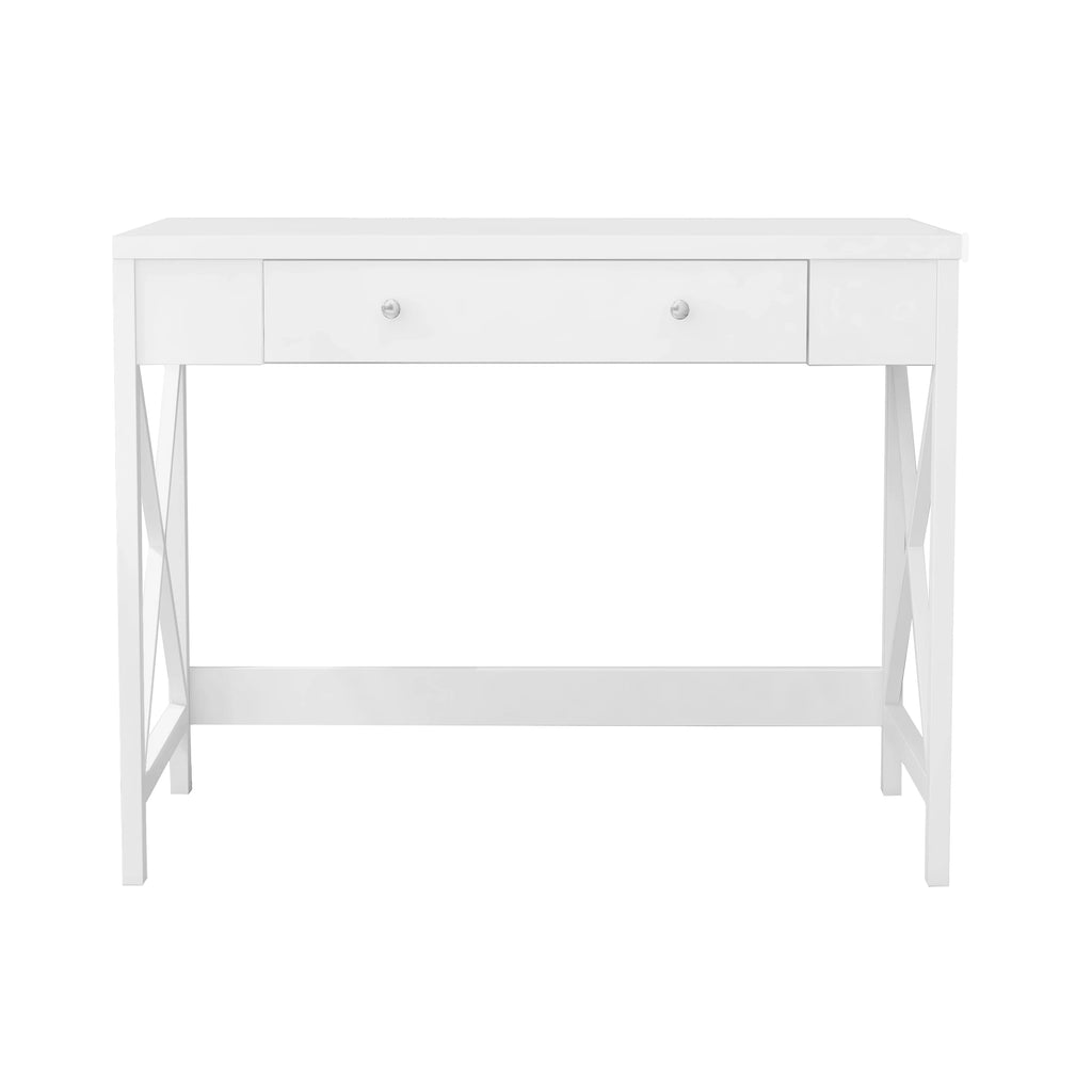 White Work Study Desk with Storage Drawer K719